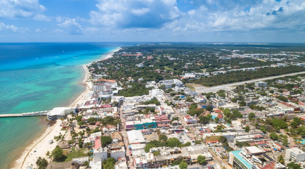 Aerial view of Playa del Carmen.