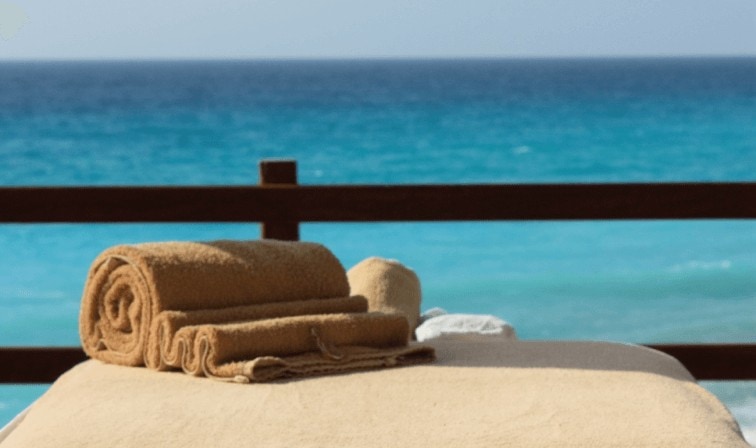 Towels on a beach in Cabo San Lucas